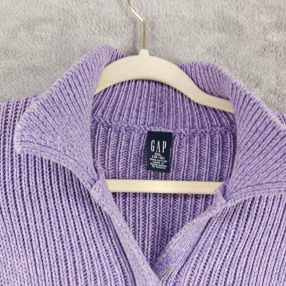 GAP Sweater Cardigan Size XXL(14-16) Button Closure Lavender Knit Fall Winter - Picture 7 of 12